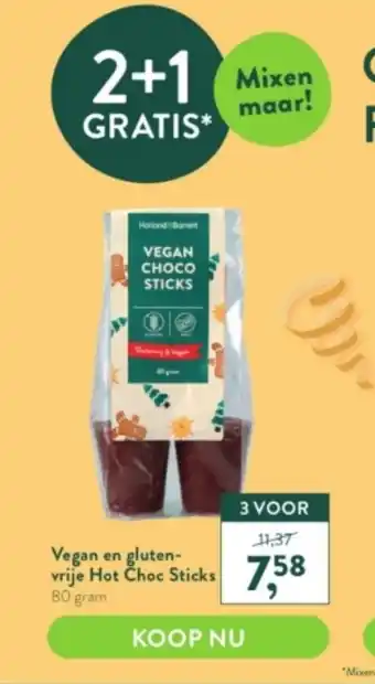 Holland & Barrett Vegan en Glutenvrije Hot Choco Sticks 80gram 2+1 Gratis aanbieding