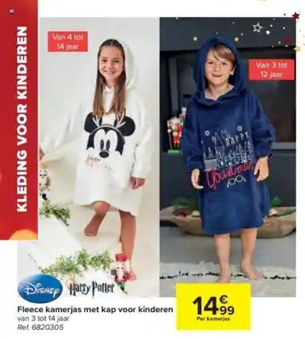 Carrefour Fleece Kamerjas met Kap voor Kinderen van 3 tot 14 Jaar aanbieding