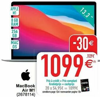 Cora Apple macbook air m1 aanbieding