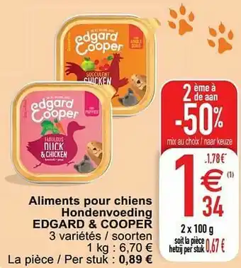 Aliments pour chiens hondenvoeding edgard + cooper