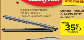 Carrefour Stijltang Titanium Gold 235 2513T aanbieding