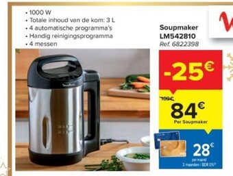 Carrefour Moulinex Soupmaker LM542810 aanbieding