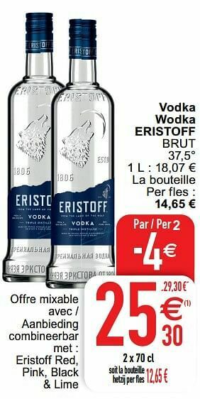 Cora Vodka wodka eristoff brut aanbieding