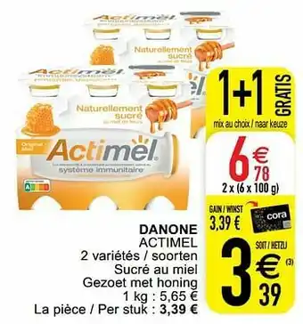 Cora Danone actimel aanbieding