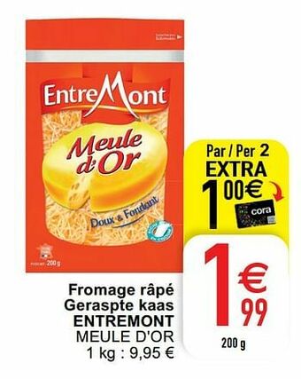 Cora Fromage râpé geraspte kaas entremont aanbieding