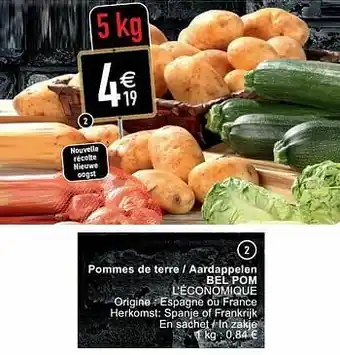 Pommes de terre - aardappelen bel pom l`économique