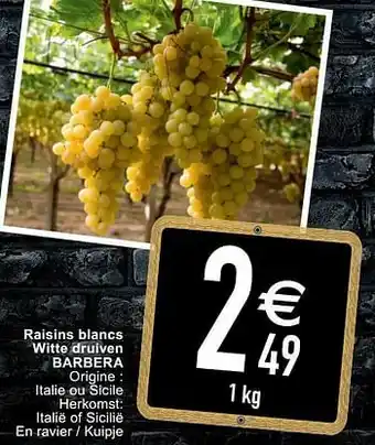 Cora Raisins blancs witte druiven barbera aanbieding