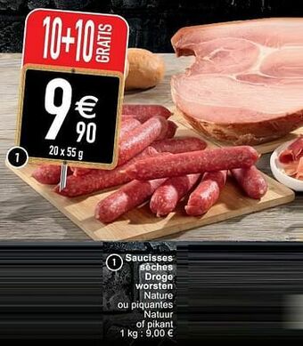 Cora Saucisses sèches droge worsten aanbieding