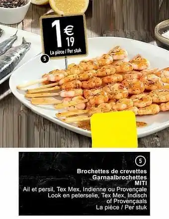 Cora Brochettes de crevettes garnaalbrochettes miti aanbieding