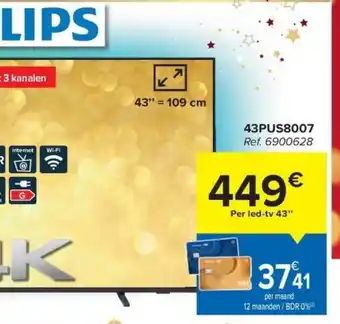 Carrefour Philips LED TV 43" 43PUS8007 aanbieding