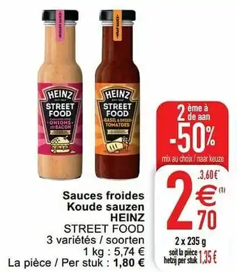 Cora Sauces froides koude sauzen heinz street food aanbieding