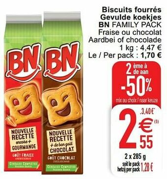 Cora Biscuits fourrés gevulde koekjes bn family pack aanbieding