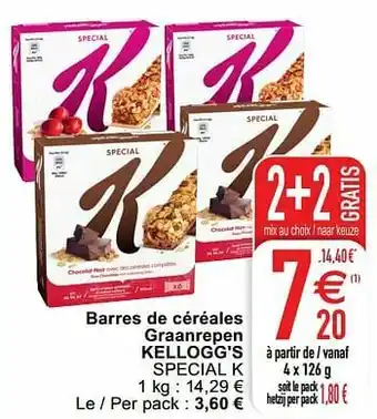 Cora Barres de céréales graanrepen kellogg`s special k aanbieding