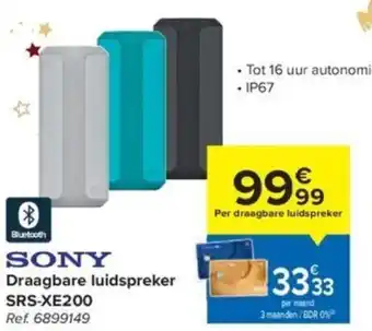Carrefour Sony Draagbare Luidspreke SRS-XE200 aanbieding