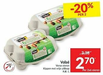 Intermarché Volaé verse eieren kippen met vrije uitloop aanbieding