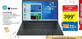 Carrefour HP Laptop 17-CP0092NB 17.3" HD+ Scherm aanbieding