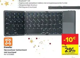 Carrefour XtremeMac Opvouwbaar Toetsenbord met Touchpad aanbieding