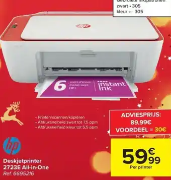 Carrefour HP Deskjetprinter 2723E All in One aanbieding