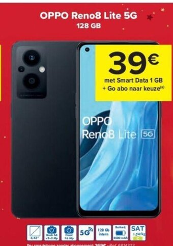 Carrefour Oppo Reno8 Lite 5G 128GB aanbieding