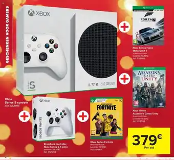 Carrefour XBox Series S-Console + Draadloze Controller S-X Extra + Fortnite + Assassin's Creed Unity + Forza Motorsport 7 aanbieding