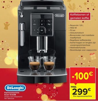 Carrefour DeLonghi Espressomachine Ecam 13.123B aanbieding