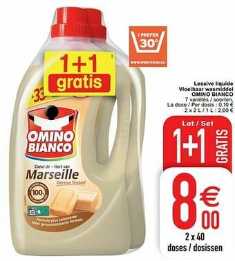 Cora Lessive liquide vloeibaar wasmiddel omino bianco aanbieding