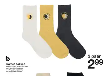 Zeeman Dames Sokken Maat 35-42 3 Paar aanbieding
