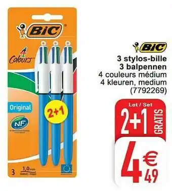 Cora 3 stylos-bille 3 balpennen aanbieding