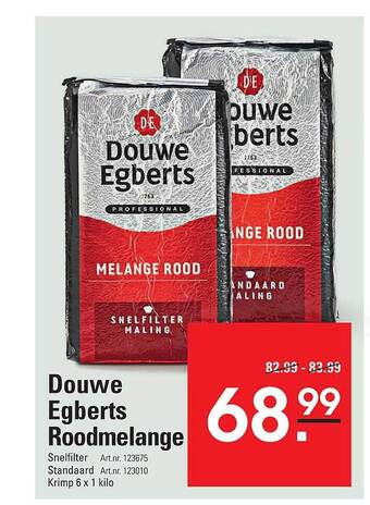 Sligro Douwe egberts roodmelange aanbieding
