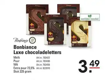 Bonbiance luxe chocoladeletters