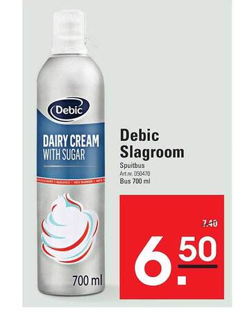 Sligro Debic slagroom aanbieding