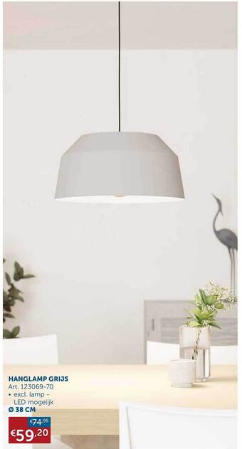 Zelfbouwmarkt Hanglamp grijs aanbieding