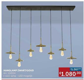 Zelfbouwmarkt Hanglamp zwart goud aanbieding