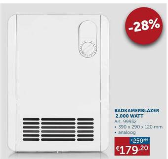 Zelfbouwmarkt Badkamerblazer 2.000 watt aanbieding