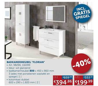 Zelfbouwmarkt Badkamermeubel aanbieding