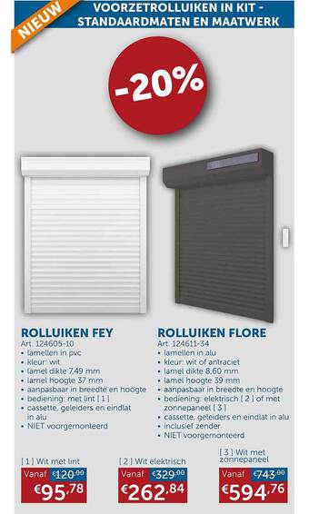 Zelfbouwmarkt Rolluiken fey rolluiken flore aanbieding
