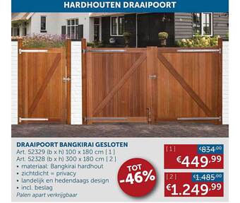 Zelfbouwmarkt Draaipoort bangkirai gesloten aanbieding