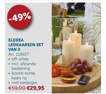 Zelfbouwmarkt Eldea ledkaarsen set van 3 aanbieding