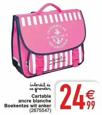 Cartable ancre blanche boekentas wit anker