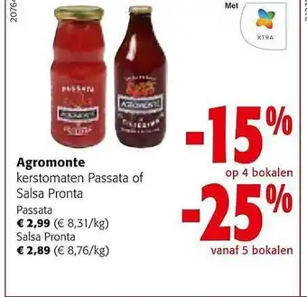 Colruyt Agromonte kerstomaten passata of salsa pronta aanbieding