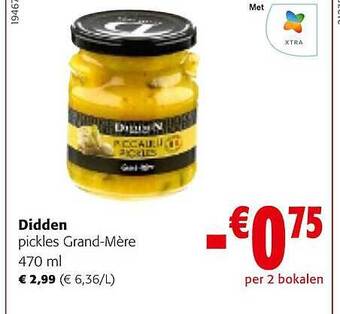 Colruyt Didden pickles grand-mère aanbieding