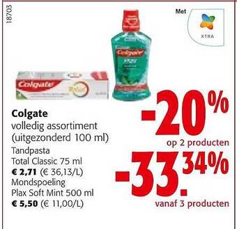 Colruyt Colgate volledig assortiment aanbieding