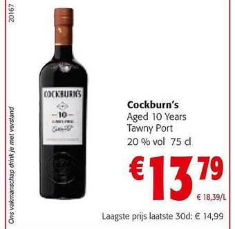 Colruyt Cockburn's aged 10 years tawny port aanbieding
