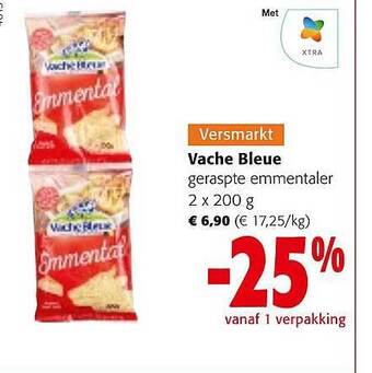 Colruyt Vache bleue geraspte emmentaler aanbieding