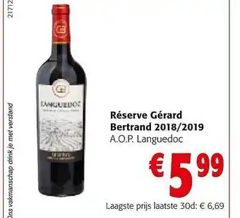 Colruyt Réserve gérard bertrand 2018-2020 a.o.p. languedoc aanbieding
