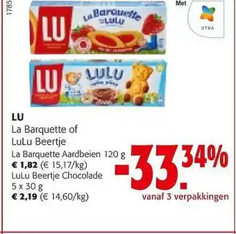 Colruyt Lu la barquette of lulu beertje la barquette aardbeien lulu beertje chocolade aanbieding