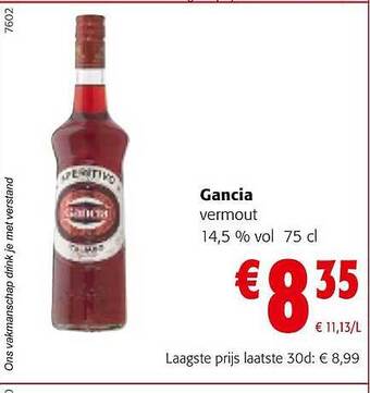 Colruyt Gancia vermout aanbieding