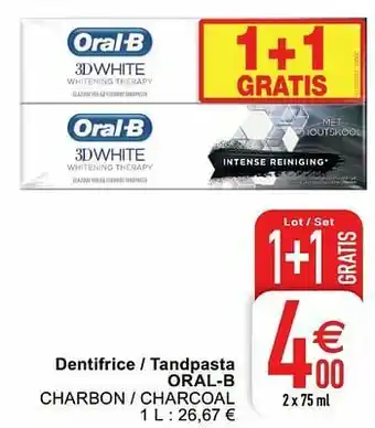 Dentifrice - tandpasta oral-b charbon - charcoal