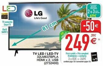 Cora Lg tv led - led-tv 32lm637bpla aanbieding