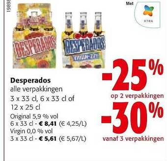 Colruyt Desperados alle verpakkingne aanbieding